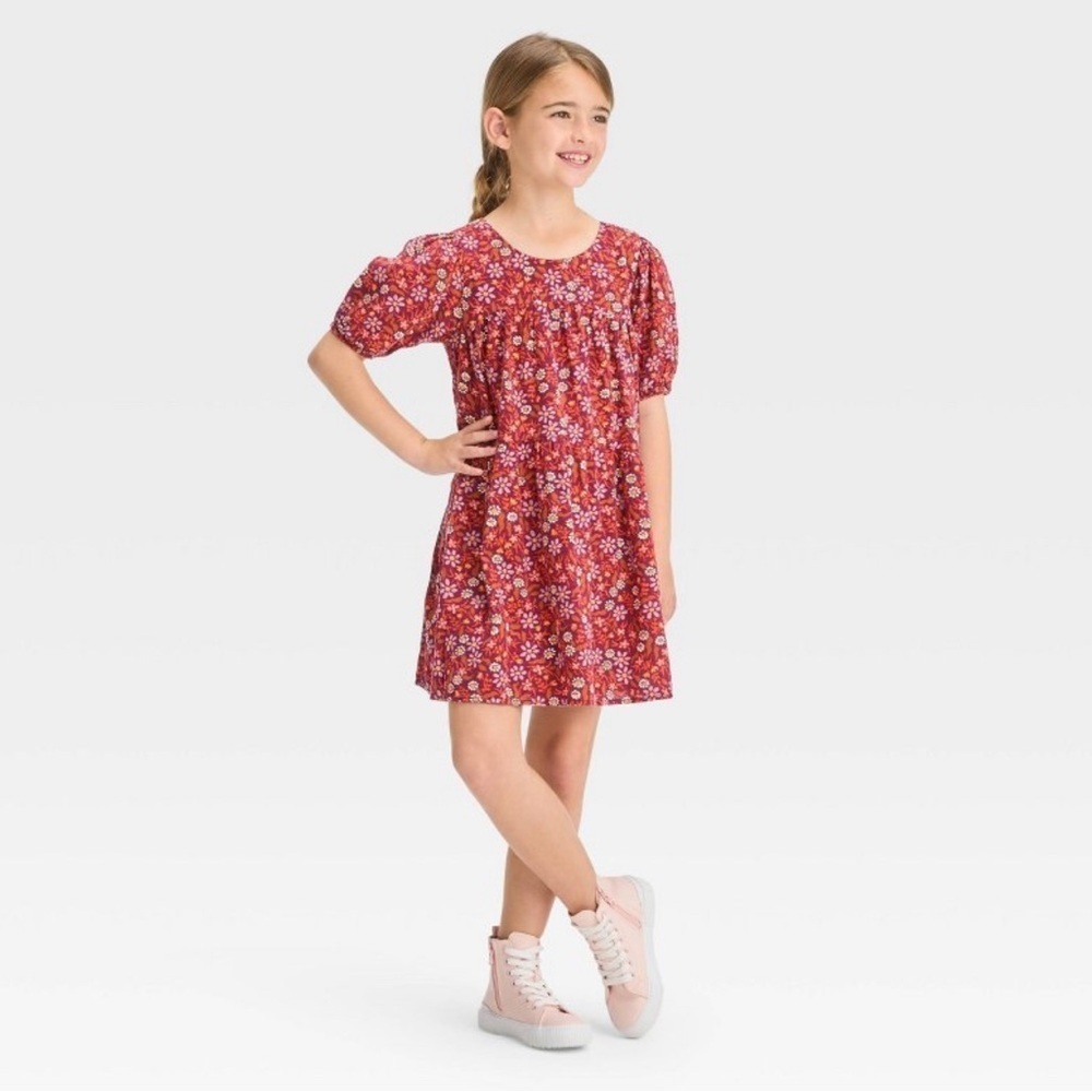 Cat & Jack girls short sleeve woven dress 14